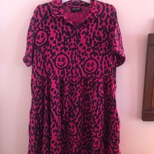M L Lazy Oaf smiley face loose fitting dress